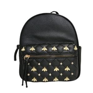 Black Gold Bees Mini Backpack Travel Purse